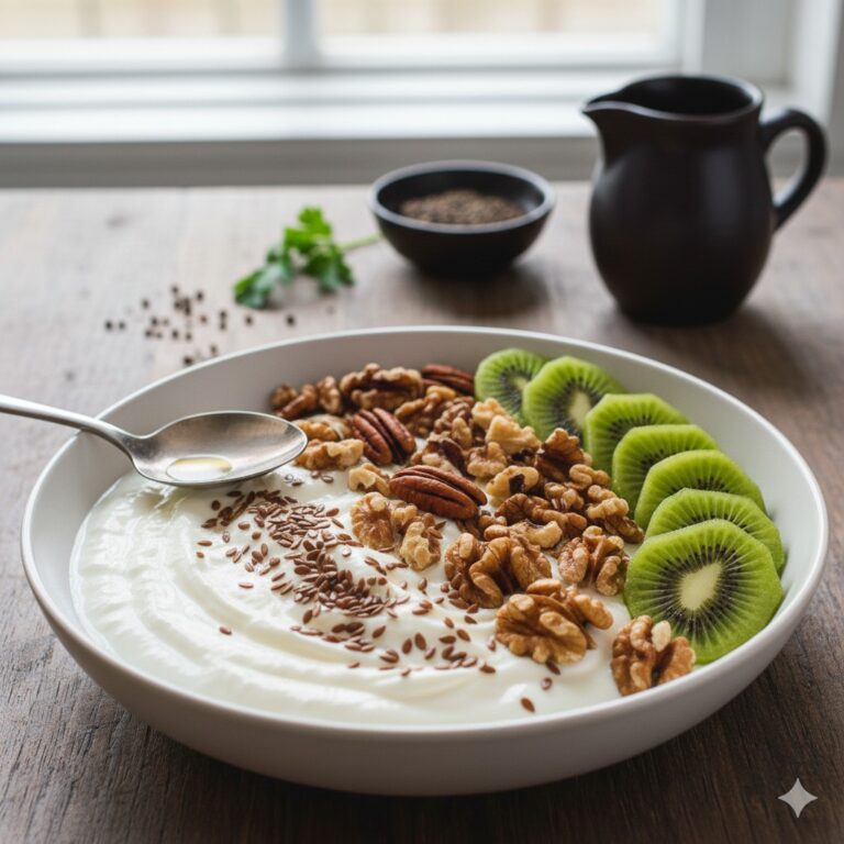 Jogurt z kiwi i orzechami – szybkie i zdrowe śniadanie