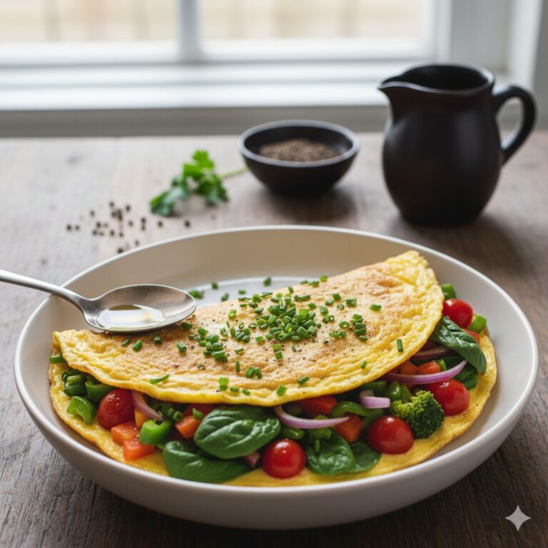 Omlet białkowo-warzywny – szybkie i zdrowe śniadanie